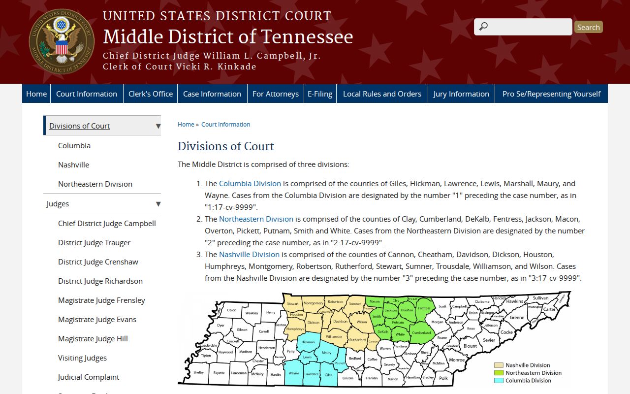 Waverly court docket routing to the federal Nashville Division